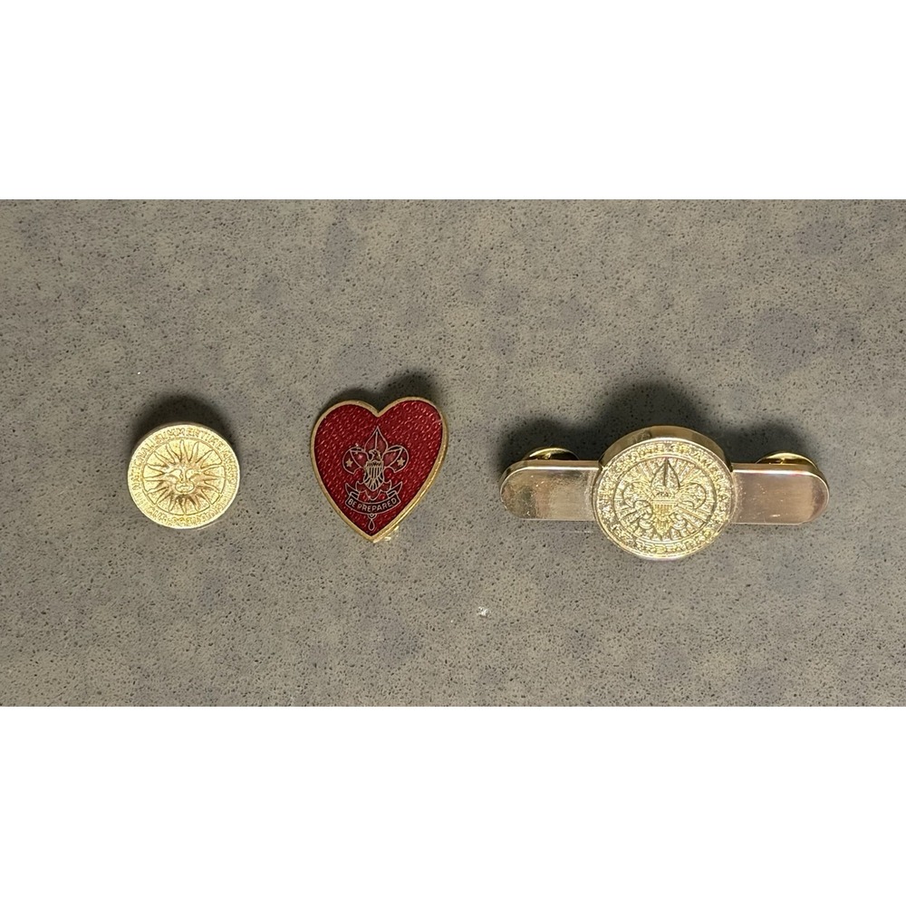 Vintage Boy Scout Pin Lot‎ National Summertime Pack Award Parent Heart BSA Pins